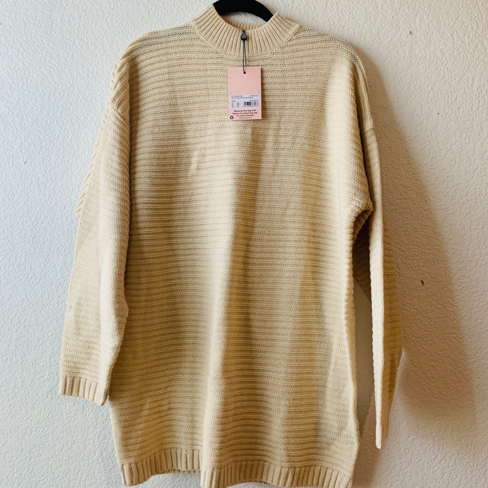 PrettyLittleThing petite high neck sweater dress